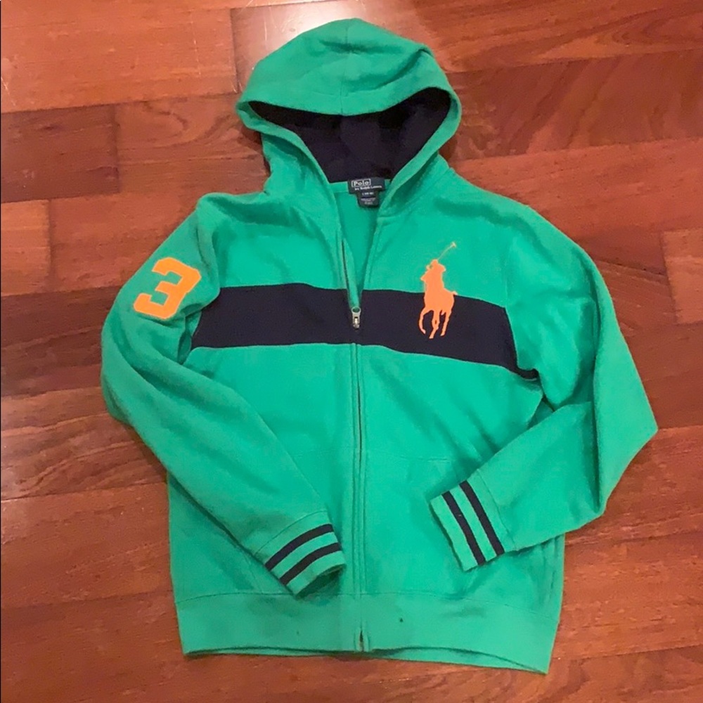 green rugby polo hoodie